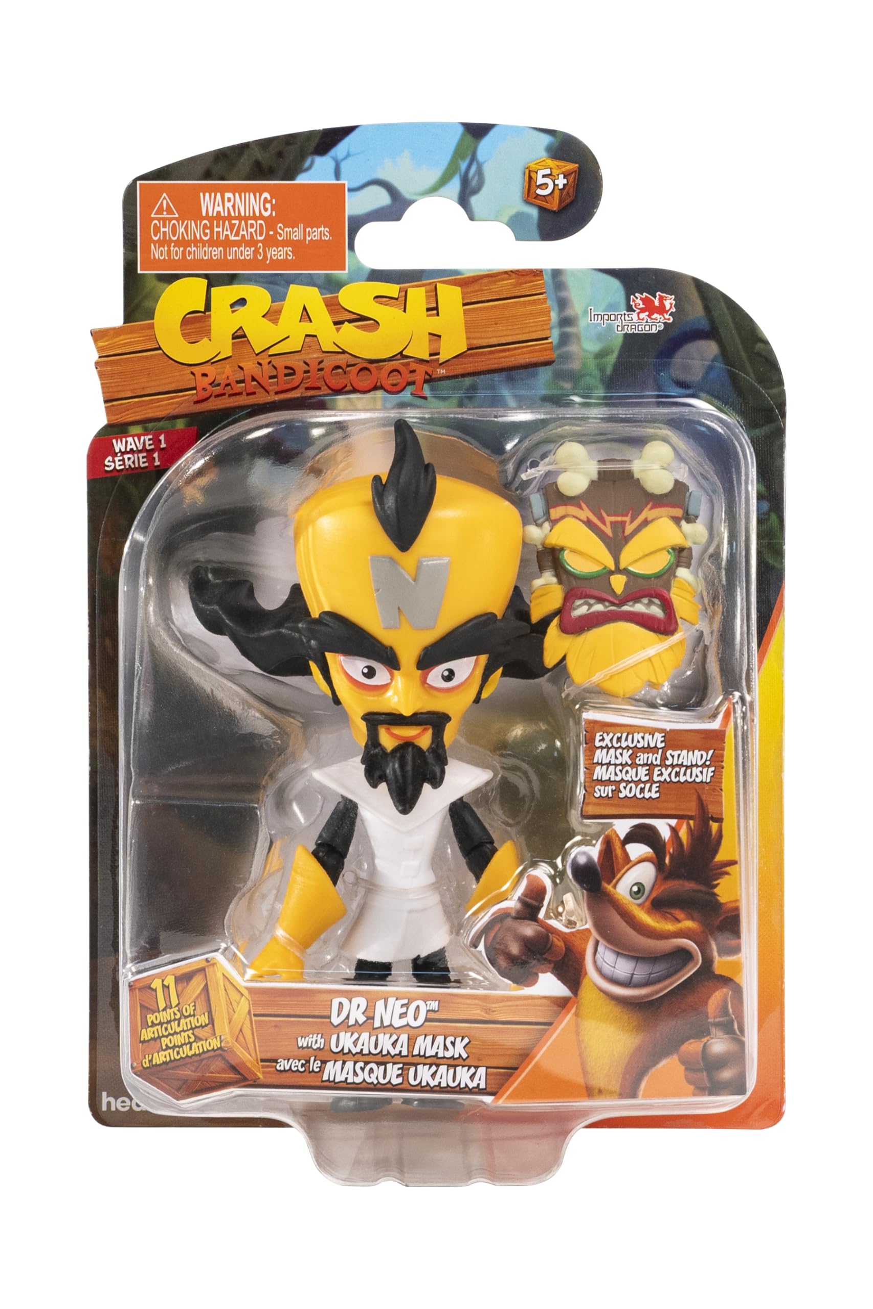 Crash Bandicoot 4.5'' Action Figure - Dr. Neo with Ukauka